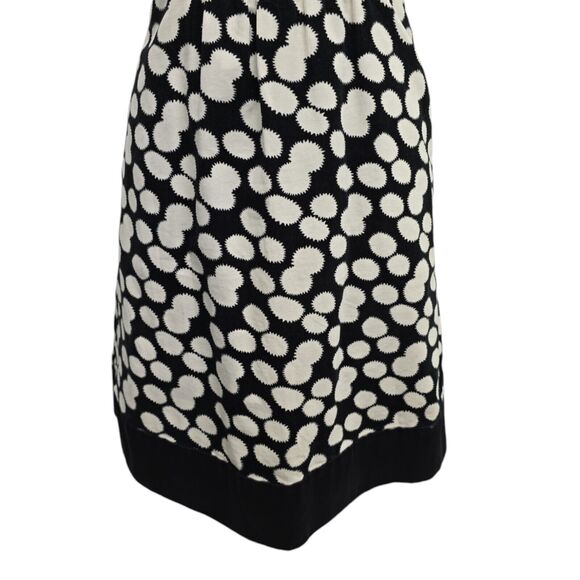 Anthropologie LEIFNOTES Womens Size 2 Notched Dots Corduroy Dress Black Ivory - Picture 8 of 14